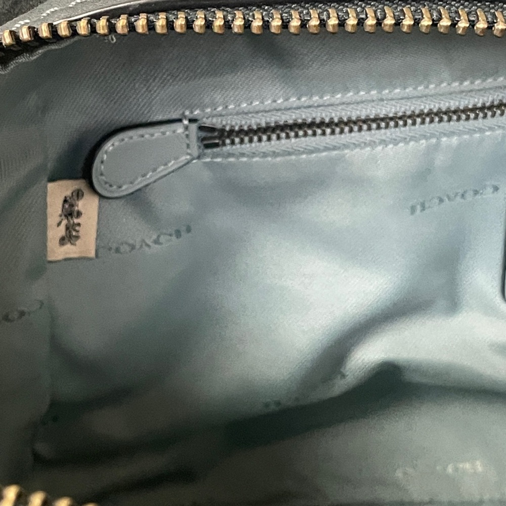 Coach Dark Teal Leather Satchel - Picture 10 of 16